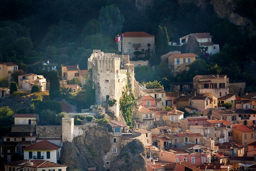 The Maybourne Riviera - View of Roquebrune Cap Martin with castle